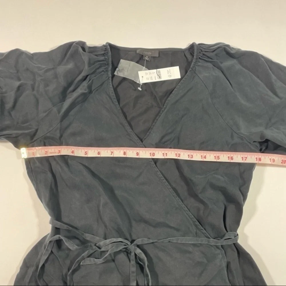 New J Crew Drapey Wrap Mini Dress Black Size Medium